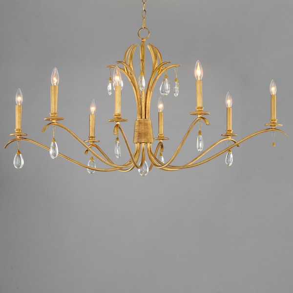 Eden 8-Light Chandelier, Charcoal Gold Leaf